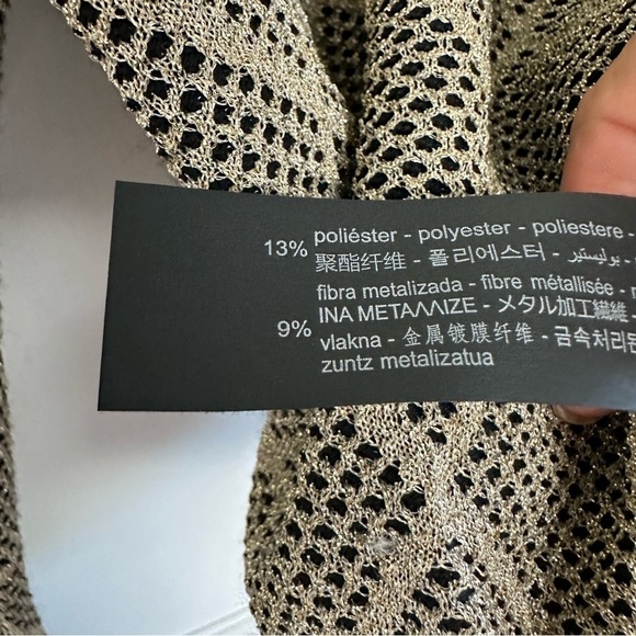 Zara Metallic Cardigan Button Front Geometric Momcore Academia - Picture 13 of 15